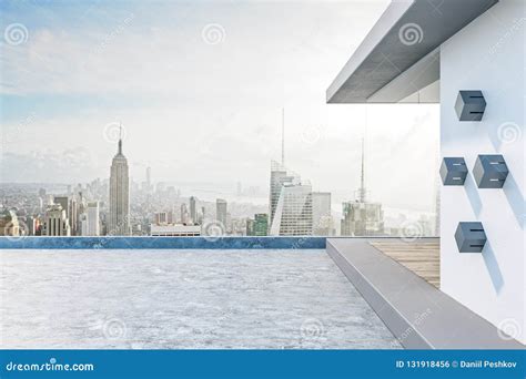 Beautiful Rooftop with NY View Stock Photo - Image of modern, concrete ...