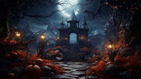 Premium AI Image | Scary castle at night