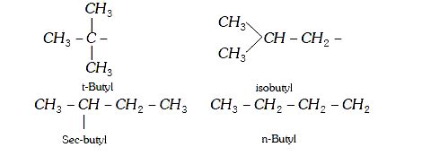 The structure of isobutyl group in an organic compound is