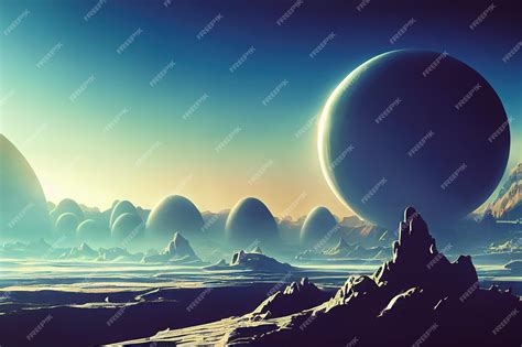 Premium Photo | Alien planet surface nature landscape