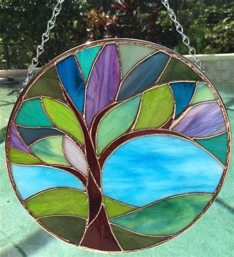 Tree Stained Glass Pattern PDF Digital File Stained Glass Tree ...