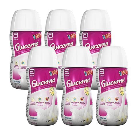 Lốc 6 chai sữa bột pha sẵn Glucerna vani 220ml (cho người tiểu đường)