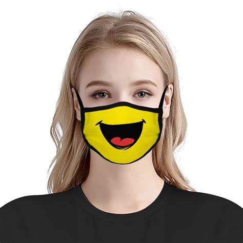 Máscara facial sonriente risueña máscara facial máscaras | Etsy