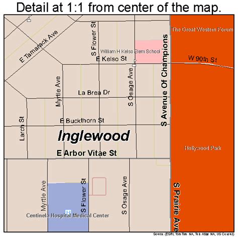 Inglewood California Street Map 0636546