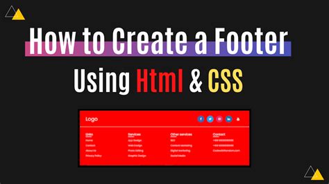 Footer Design using HTML and CSS | HTML Footer template - Code With Random