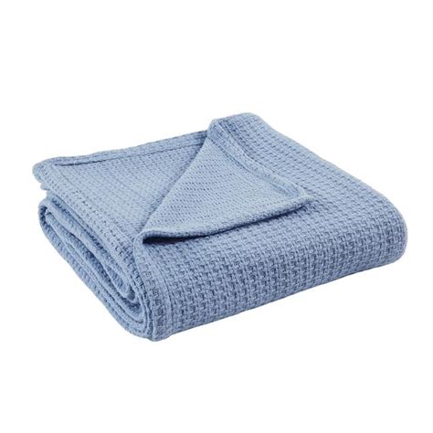 MODERN THREADS Dusty Blue 100% Cotton Thermal Full/Queen Blanket ...