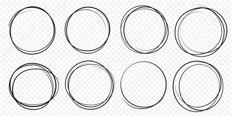 Circle Line : Hand drawn circle line sketch set circular Vector Image ...