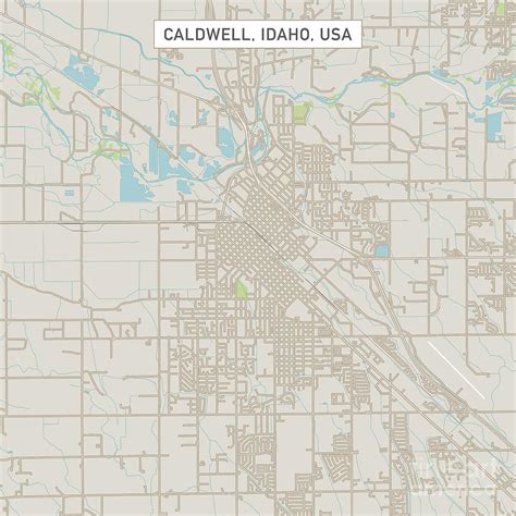 Caldwell Idaho US City Street Map Digital Art by Frank Ramspott - Fine ...