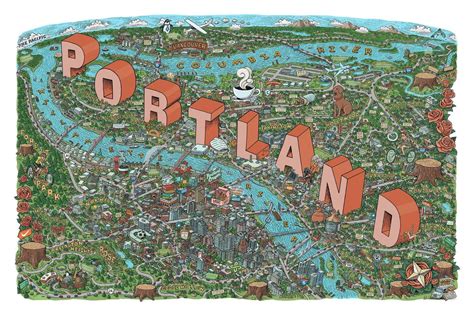 Portland illustrated map. - Maps on the Web