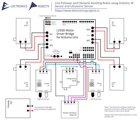 Line Follower and Obstacle Avoiding Robot using Arduino, IR Sensor and ...