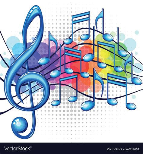 Blue glossy music notes on a rainbow background, vector illustration. Download a Free Preview or ...