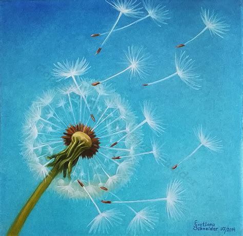 Dandelion Painting Original Art Oil on Canvas Hand painted | Etsy