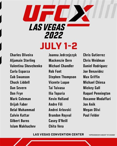 List of UFC fighters & special guests makes appearances for UFC X in ...