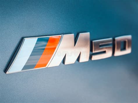 Close Up Detail with the Logo of BMW I4 M50 German Car Manufacturer ...