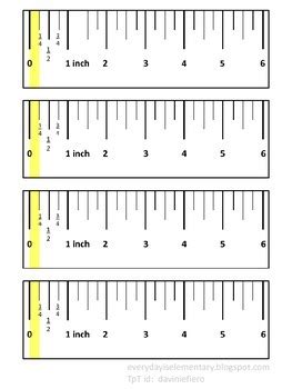 Quarter Inch Ruler by Every Day Is Elementary | Teachers Pay Teachers