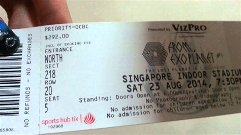 140823 My Tickets to EXO's 1st Lost Planet Concert in Singapore - YouTube