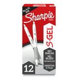 Sharpie S-Gel, Gel Pens, Medium Point (0.7mm), Black Gel Ink Pens, 12 Count - Walmart.com