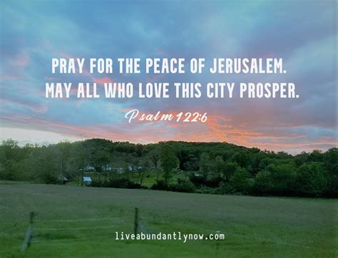 A PRAYER FOR PEACE IN ISRAEL - LIVE ABUNDANTLY NOW