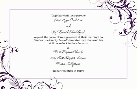 Free Printable Wedding Invitation Templates for Microsoft Word Of Free ...