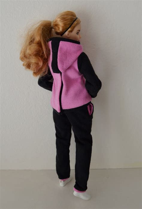 Pink barbie tracksuit curvy barbie sport set hoodie for | Etsy