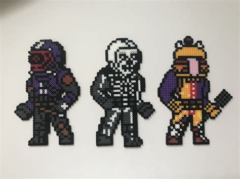 Fortnite character: the visitor, beef boss, skull trooper | Hama beads ...