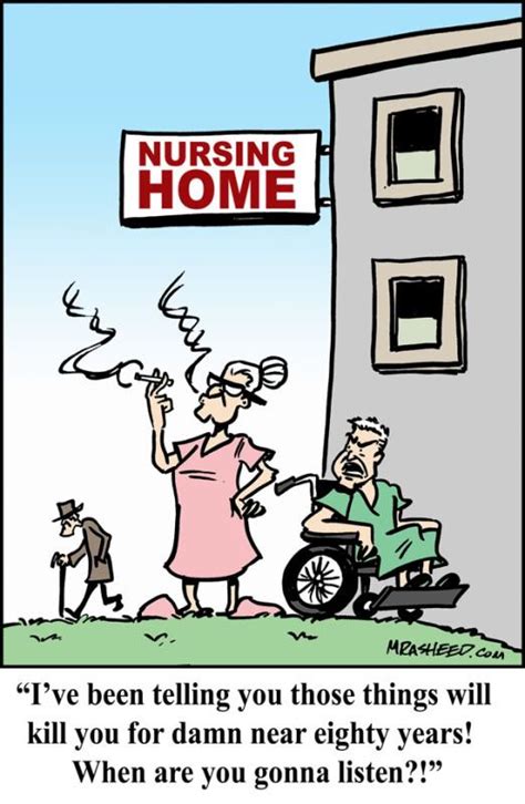 Funny Gag Cartoon #1: Nursing Home Smokers | Funny pictures, Nurse ...