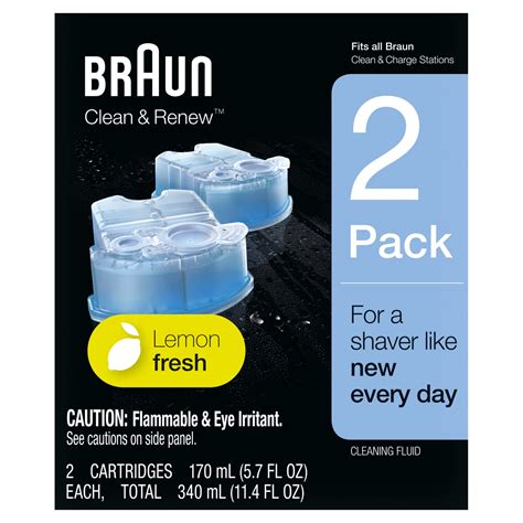 Braun Clean & Renew Refill Cartridges CCR, Lemon Fresh, 2 Pack ...