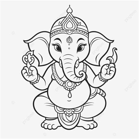 Color Printable Deity Of Hindu Religion Lord Ganesha Coloring Pages For Adults Elephant ...