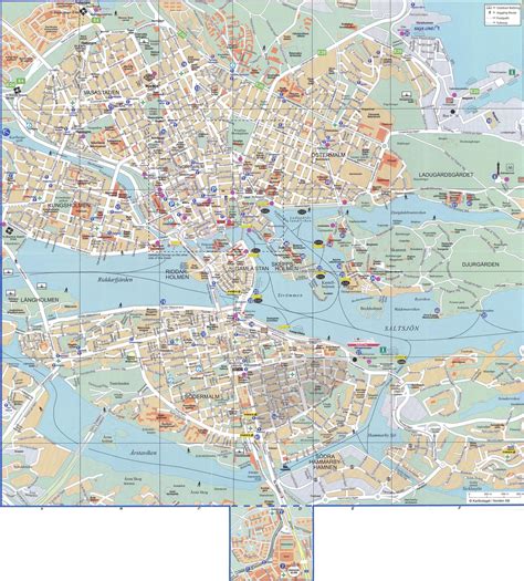 Large detailed overall map of Stockholm city | Stockholm | Sweden ...