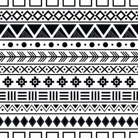 traditional art ethnic tribal pattern black and white background ...