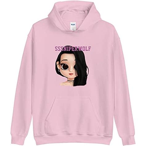 Ateesdas Sssniperwolf Merch Sssniperwolf Unisex Hoodie Light Pink (Light Pink, S) on Galleon ...