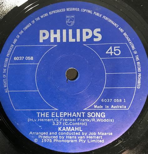 Kamahl - The Elephant Song (1975, Vinyl) | Discogs