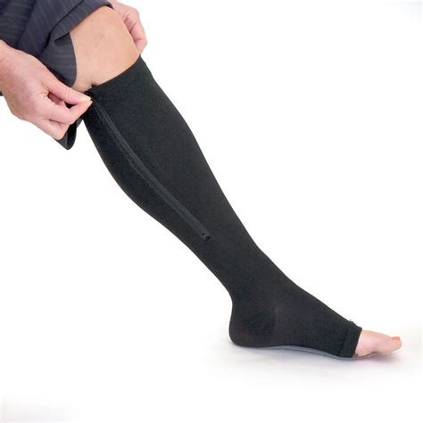 zipper medical compression socks with open toe - best support zipper stocking for varicose veins ...