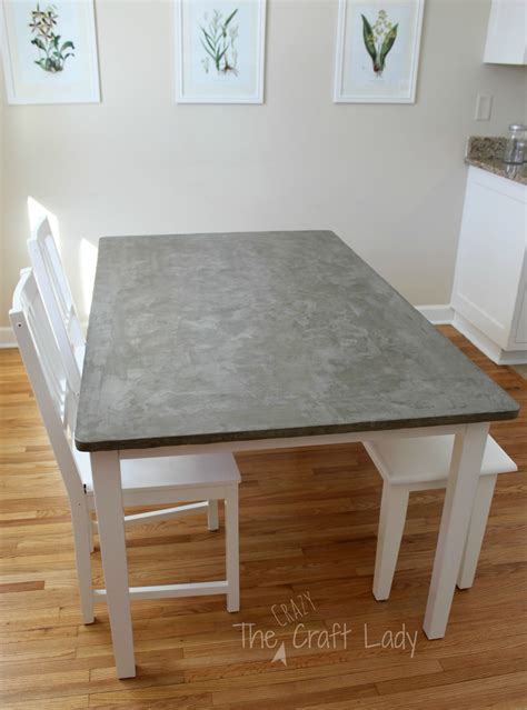 DIY Concrete Dining Table Top and Dining Set Makeover - The Crazy Craft Lady