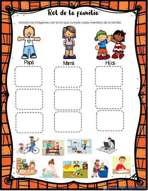 Rol de la familia interactive worksheet | Actividades de la familia😊 Descubra a plataforma de ...