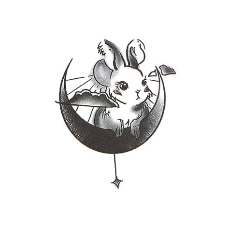 Rabbit Moon Temporary Tattoo Rabbit Tattoo Festival Tattoo - Etsy