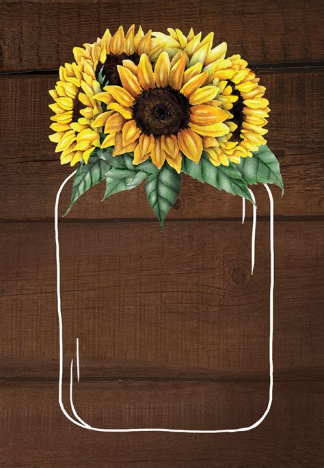 Sunflowers filled jar - Wedding Invitation Template (free) | Greetings … | Convites do casamento ...