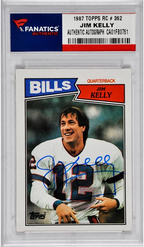 Jim Kelly Football Slabbed Autographed Rookie Cards