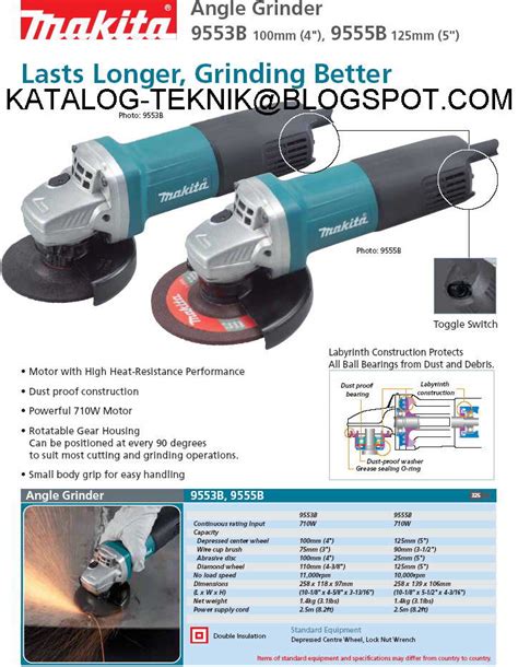 KATALOG TEKNIK: MAKITA : GERINDA TANGAN - HAND GRINDER 4"