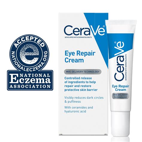 CeraVe Eye Repair Cream 0.5 oz for Dark Circles Under Eyes and ...