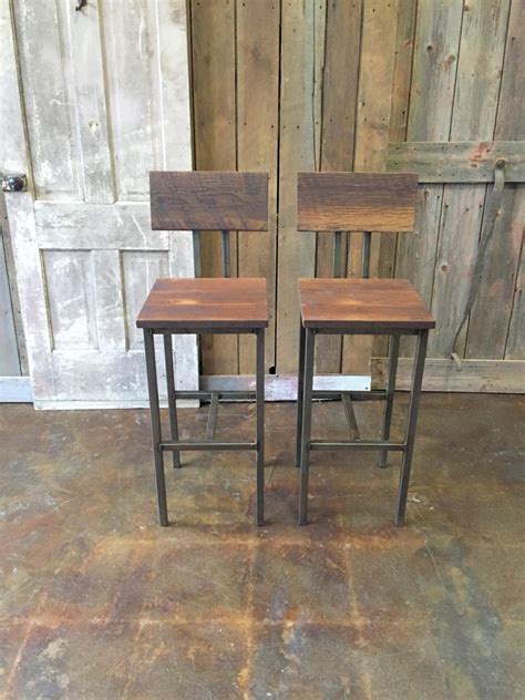 Reclaimed Wood Bar Stools Industrial Stool Reclaimed Barn