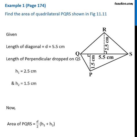 Example Find The Area Of Quadrilateral Pqrs Shown In Fig Solutio | The Best Porn Website