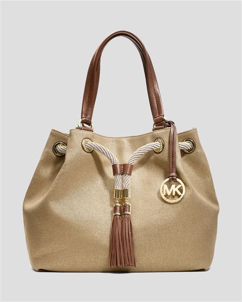 Michael michael kors Tote - Marina Large Metallic Gathered in Metallic ...