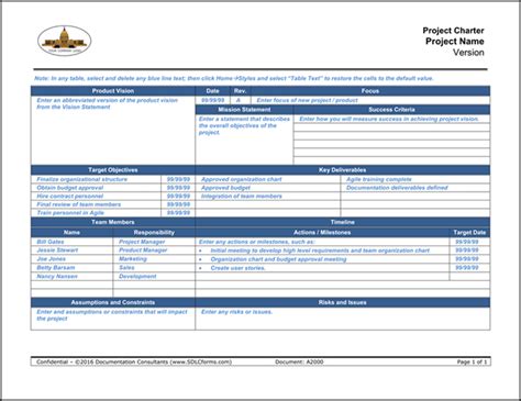 Agile Project Charter