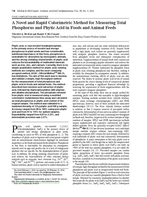 A Novel and Rapid Colorimetric Method For Measuring Total | PDF ...