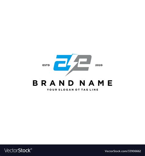 Letter ae electric logo design Royalty Free Vector Image