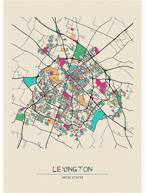 "Lexington, Kentucky Street Map" Poster by geekmywall | Redbubble