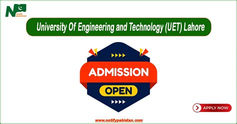 University Of Engineering and Technology UET Lahore Admissions 2024 Online Apply For MS Degree ...