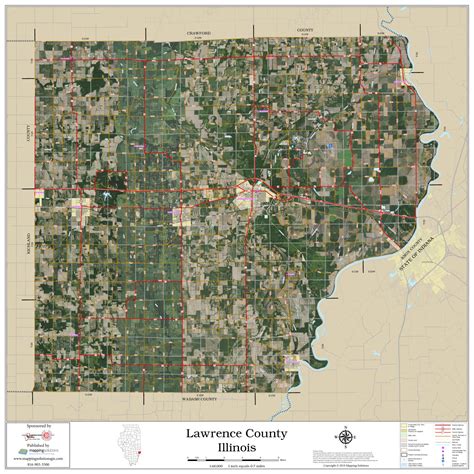 Lawrence County Illinois 2020 Aerial Wall Map | Mapping Solutions