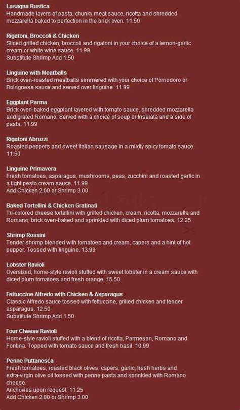 Menu of Bertucci's Brick Oven Restaurant in Cherry Hill, NJ 08002